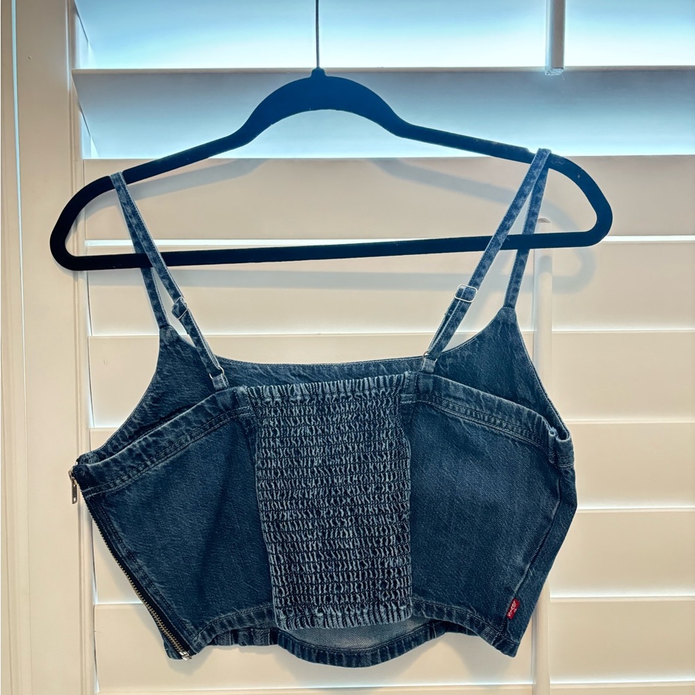 Aritzia Levi's Blue Denim Crop Top - Picture 3 of 5
